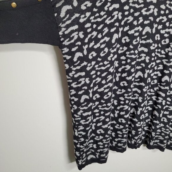 Kim rogers Womens Black gray leopard print Turtleneck Sweater curvy size 2X - Picture 3 of 9